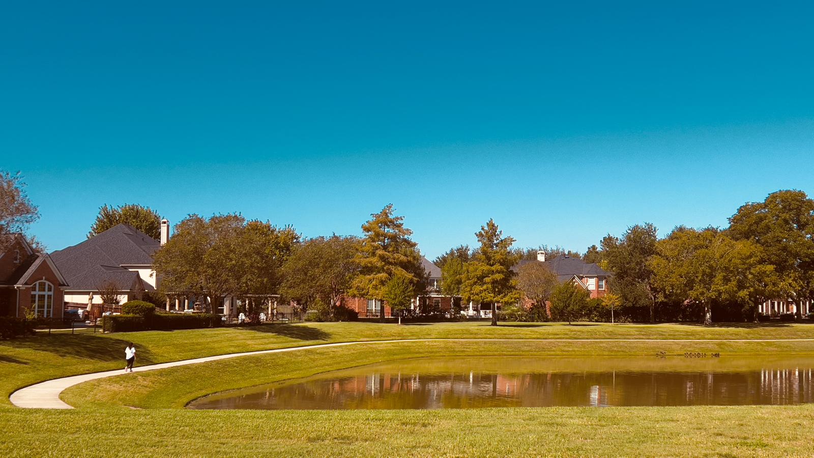 Neighborhood lake and green space in Richmond TX